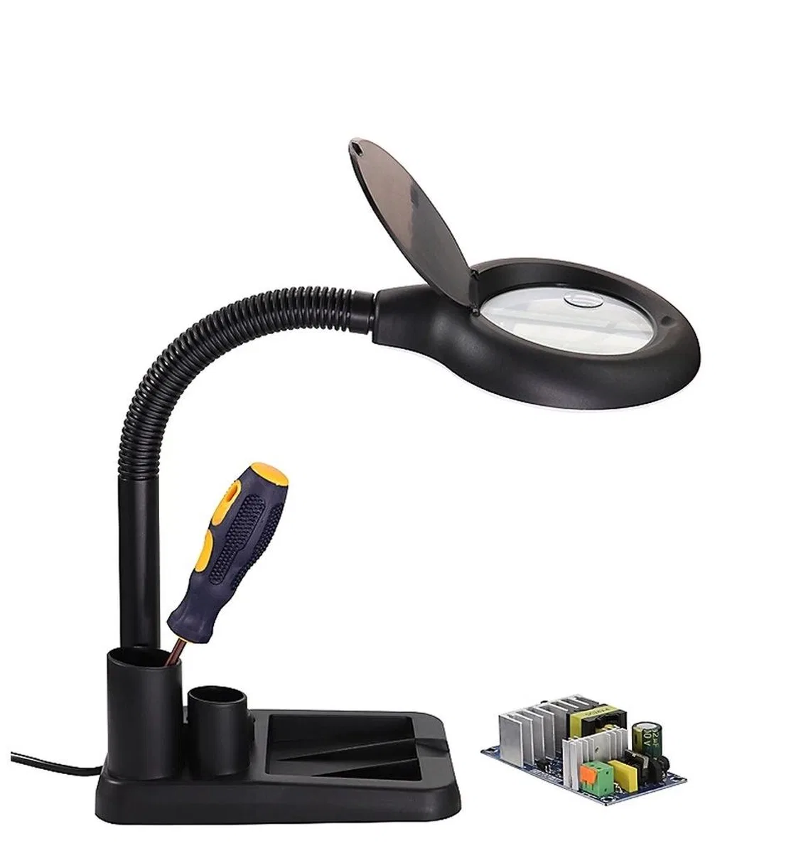 Esnek 5x /10x, 40 Led Işıklı Büyüteç, lamba Büyüteç Okuma, Çalışma Lehim Masa Lambası A808 görsel 8