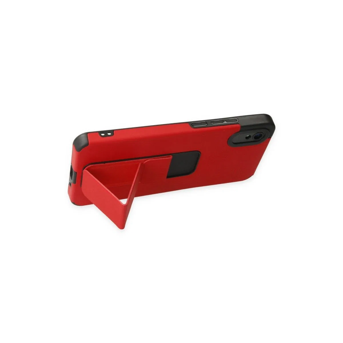 Xiaomi Redmi 9a Kılıf Mega Standlı Silikon - Kırmızı görsel 4