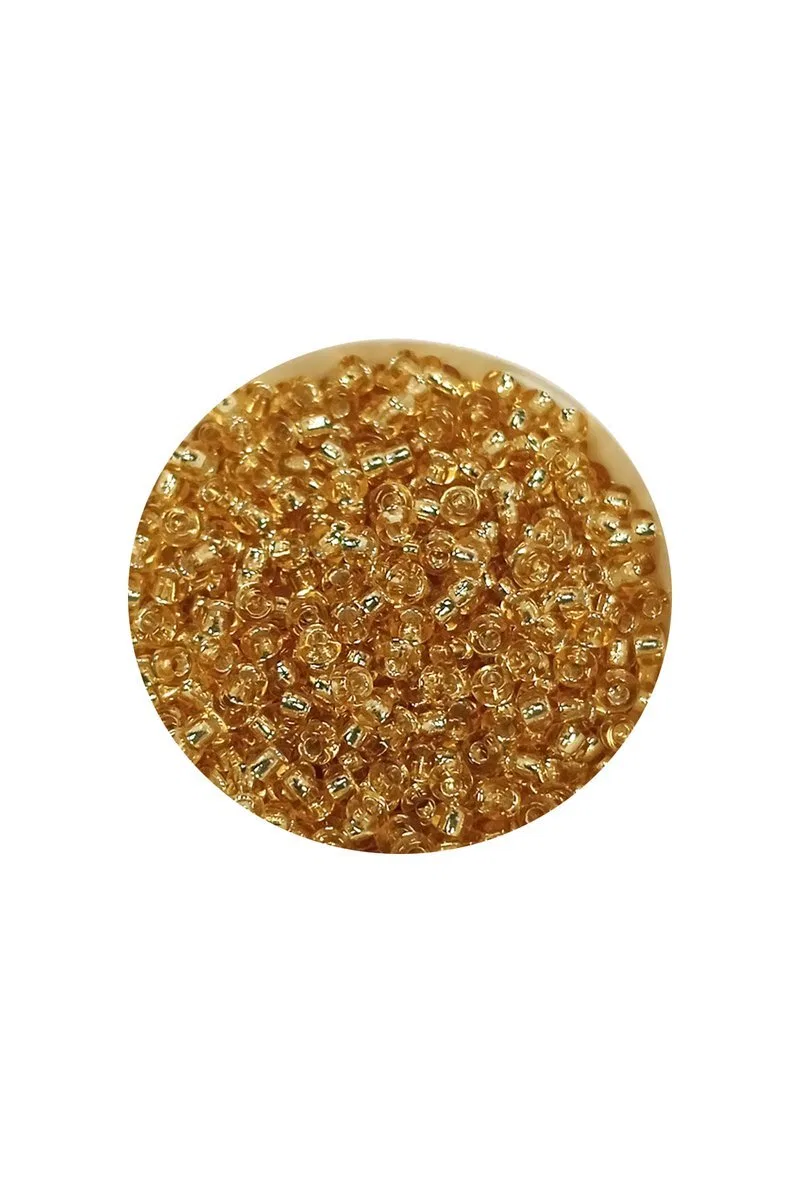 Dökme Cam Kum Boncuk (11/0) 2 mm - 60 Gram - Şeffaf Bal Rengi - BNC068 görsel 2