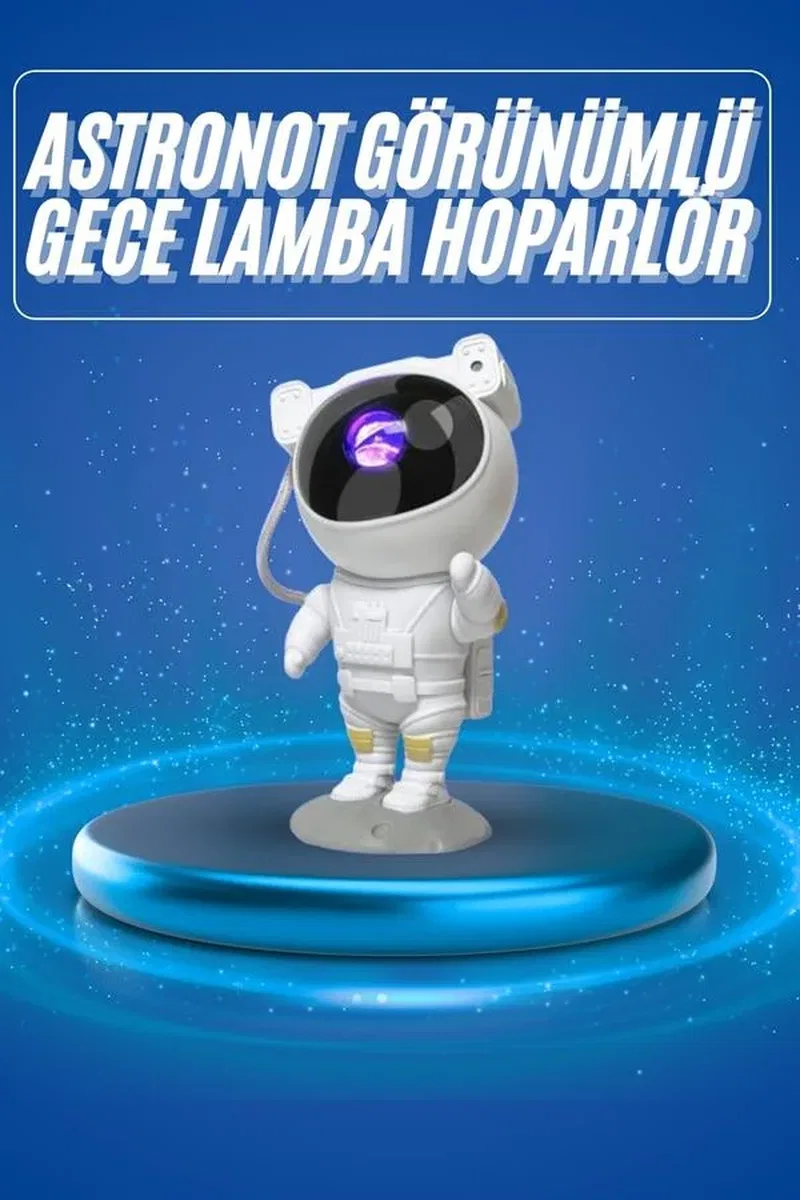 Projeksiyon Astronot Lamba Speaker Sevimli Astronot Bluetooth Hoparlör görsel 2