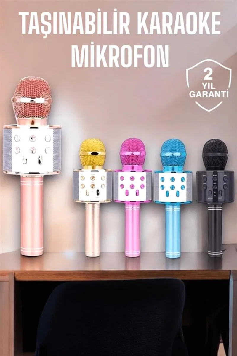 Taşınabilir Bluetooth Karaoke Mikrofon: Hafıza Kart Girişli, Etkileyici Performans görsel 2