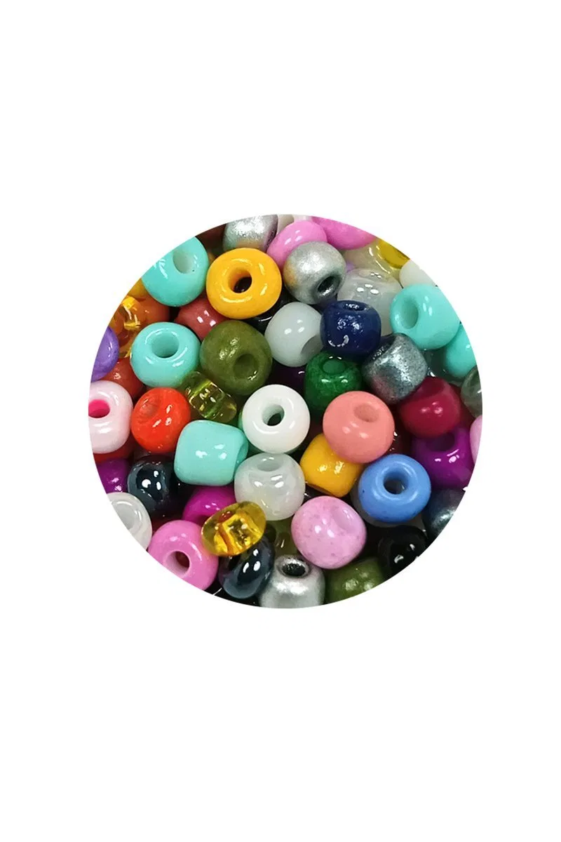 Dökme Cam Kum Boncuk Büyük Boy (6/0) 4 mm - 20 Gram - Karışık Renkli - BNC096 görsel 2