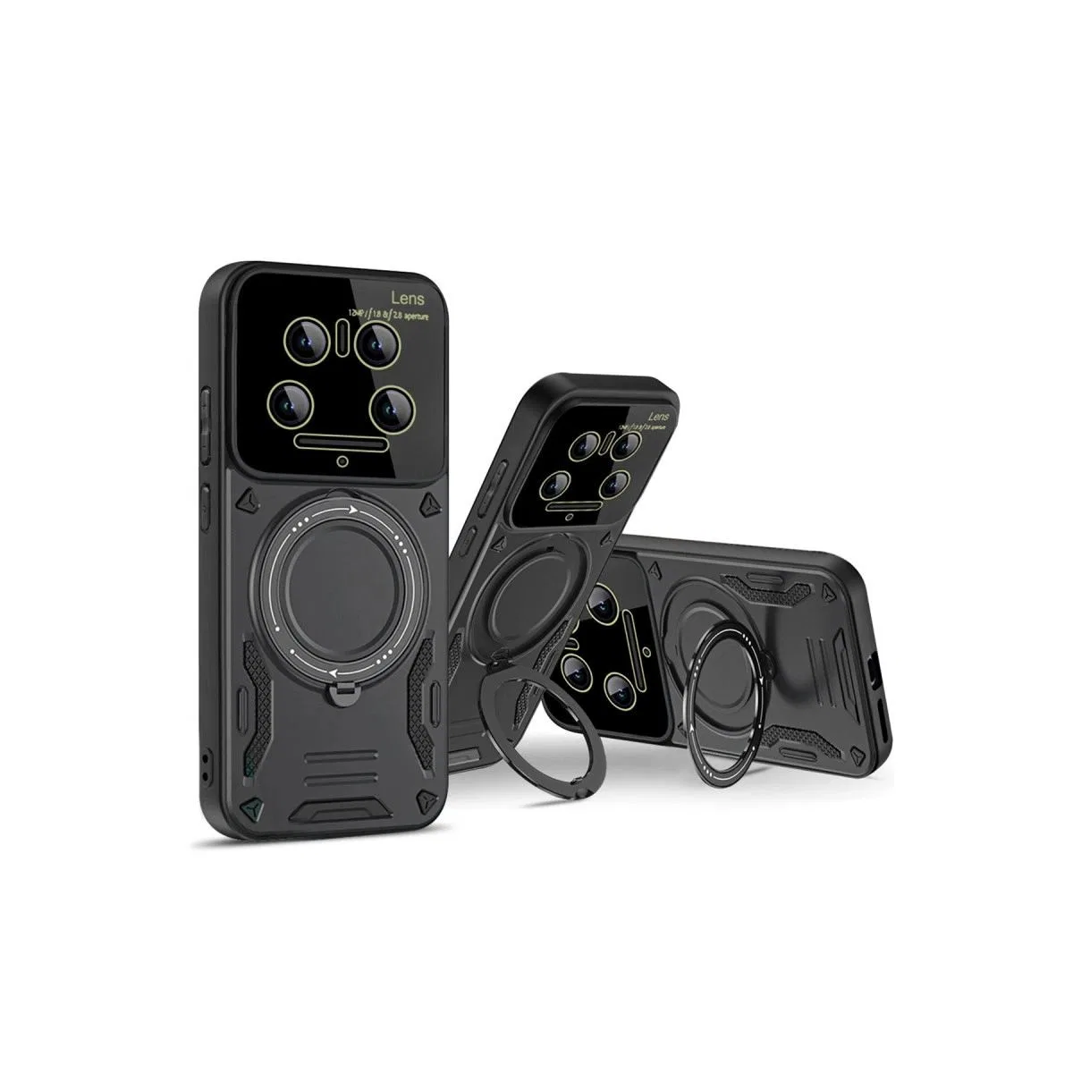 Xiaomi Mi 14 Ultra Kılıf Joy Lens Standlı Kapak - Kırmızı görsel 3