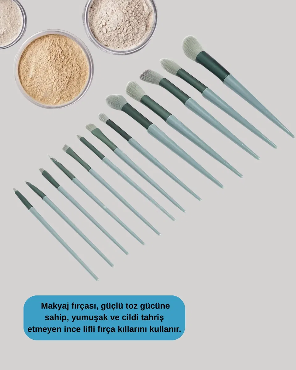 umuşak Kıllı Estetik Tasarımlı 13'lü Makyaj Fırçası Seti Günlük ve Profesyonel Kullanım görsel 3
