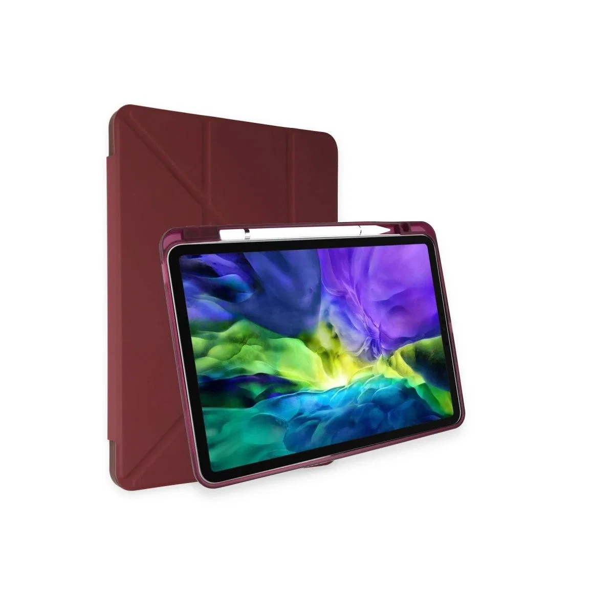 Apple İpad Air 4 10. 9 Kılıf Kalemlikli Mars Tablet Kılıfı - Mürdüm