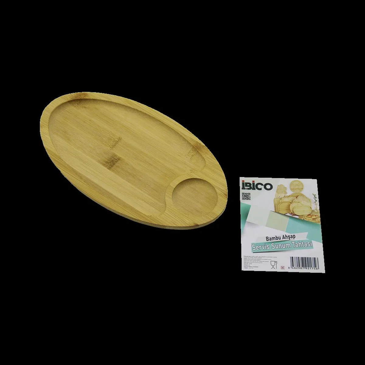 Bambu Oval 2 Bölmeli Mini Servis Tepsisi 25x14x1. 4 cm görsel 2