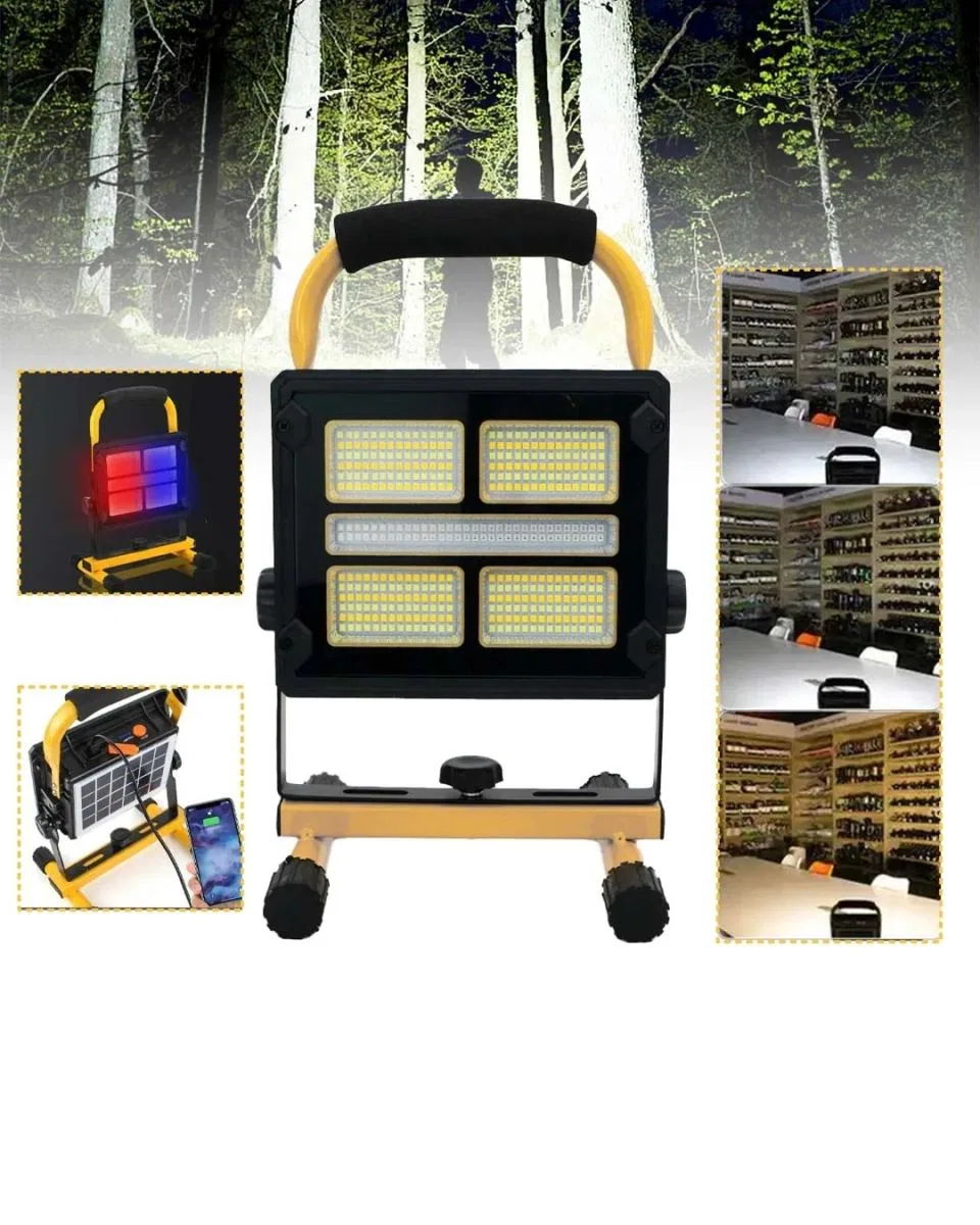 Çok Fonksiyonlu Led Projektör Kamp Lambası Solar Şarjlı Powerbank Özellikli görsel 5