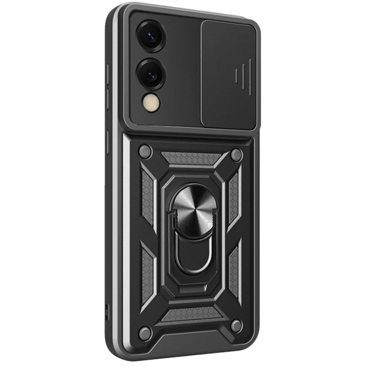 Samsung Galaxy S25 Edge Pars Lens Yüzüklü Silikon - Siyah görsel 3