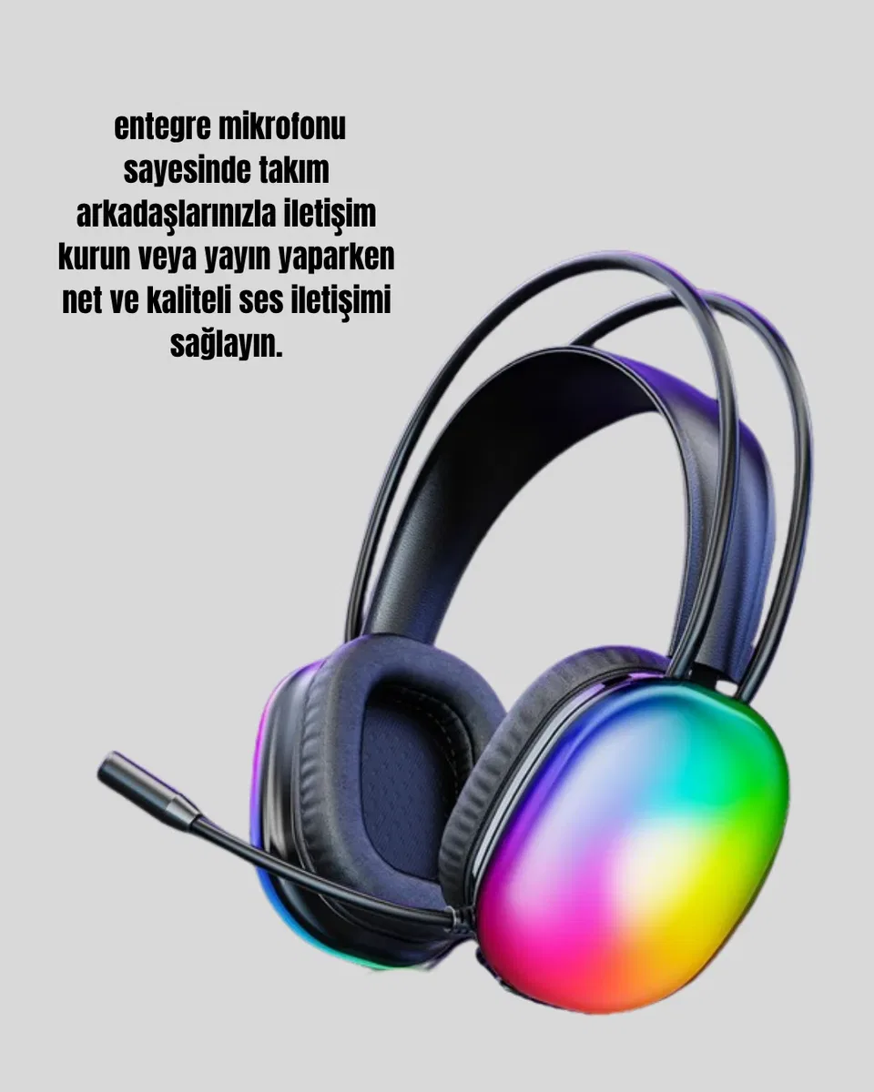 IPX4 Suya Dayanıklı Kablosuz Kulak Üstü Gaming Kulaklık görsel 5