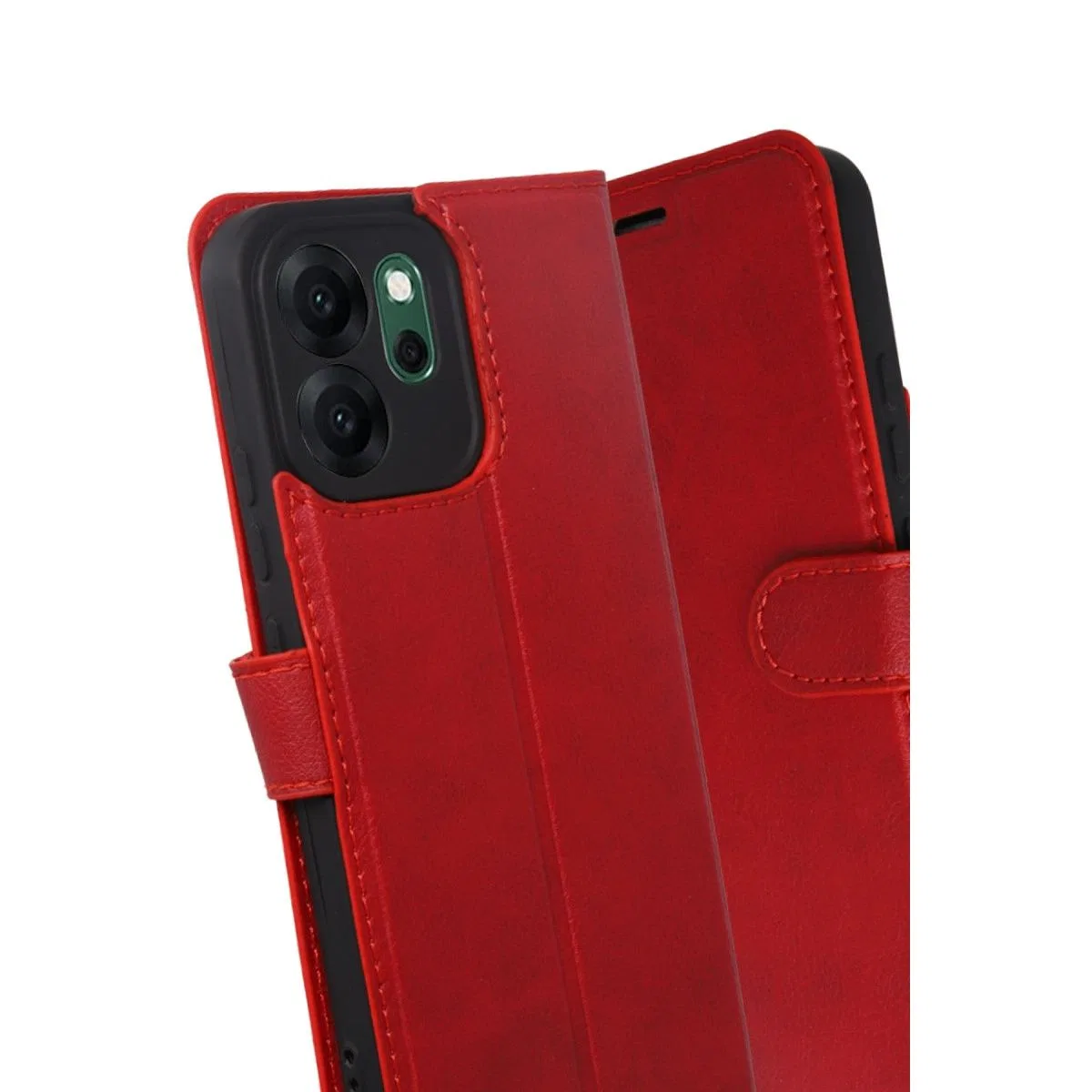 Oppo Reno 14f Trend S Plus Kapaklı Kılıf - Kırmızı görsel 3