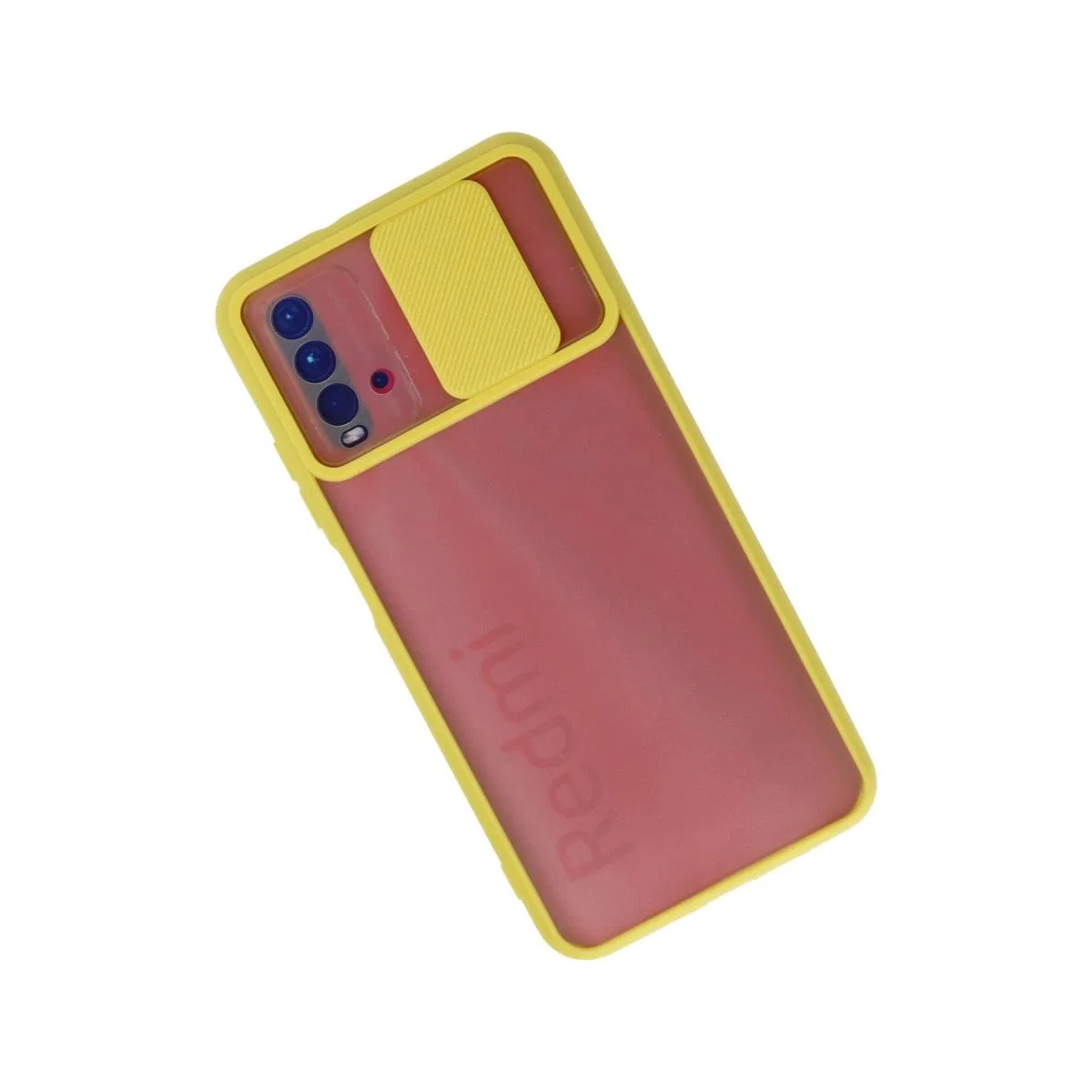 Xiaomi Redmi 9t Kılıf Palm Buzlu Kamera Sürgülü Silikon - Sarı görsel 2