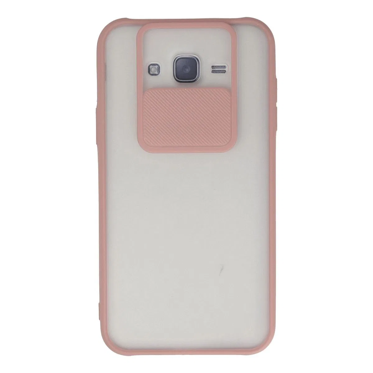 Samsung Galaxy J7 Kılıf Palm Buzlu Kamera Sürgülü Silikon - Pembe