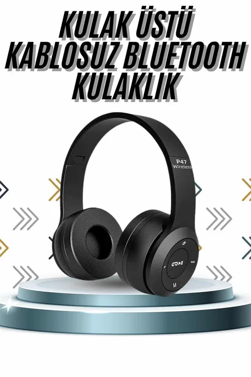 Kulak Üstü Bluetooth Kulaklık Yüksek Ses Kaliteli Ayarlanabilir görsel 2