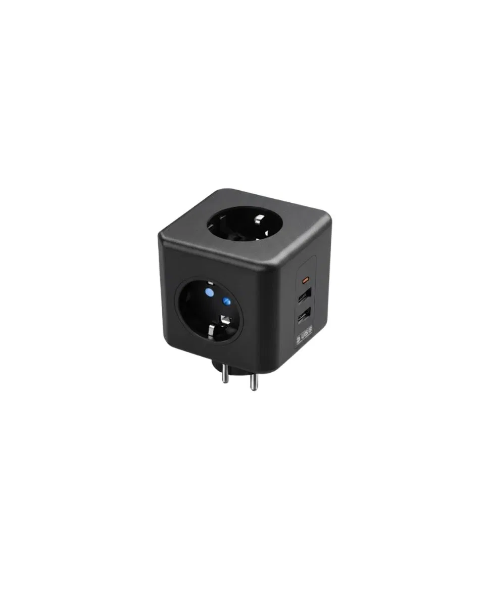 Akım Korumalı Küp Priz 3 Priz Girişi Ve 3 Usb Şarj Özellikli görsel 4