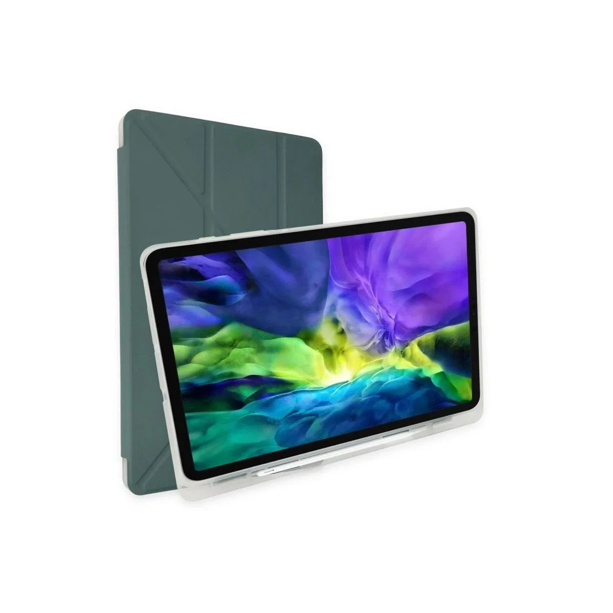 Apple İpad 10. 2 (8. nesil) Kılıf Kalemlikli Mars Tablet Kılıfı - Koyu Yeşil