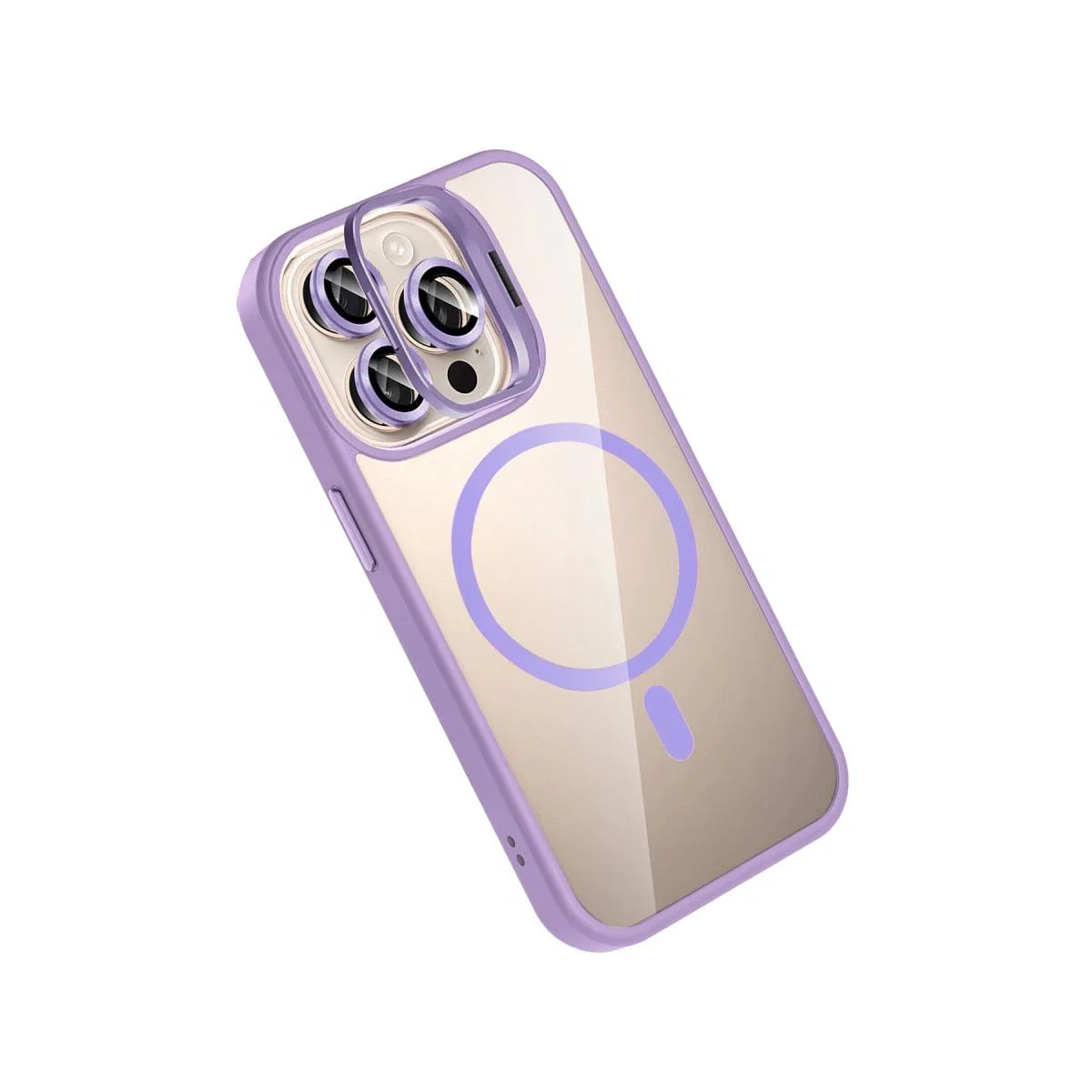 Joko Apple İphone 15 Pro Max Remim Lensli Magsafe Standlı Kapak - Lila görsel 3