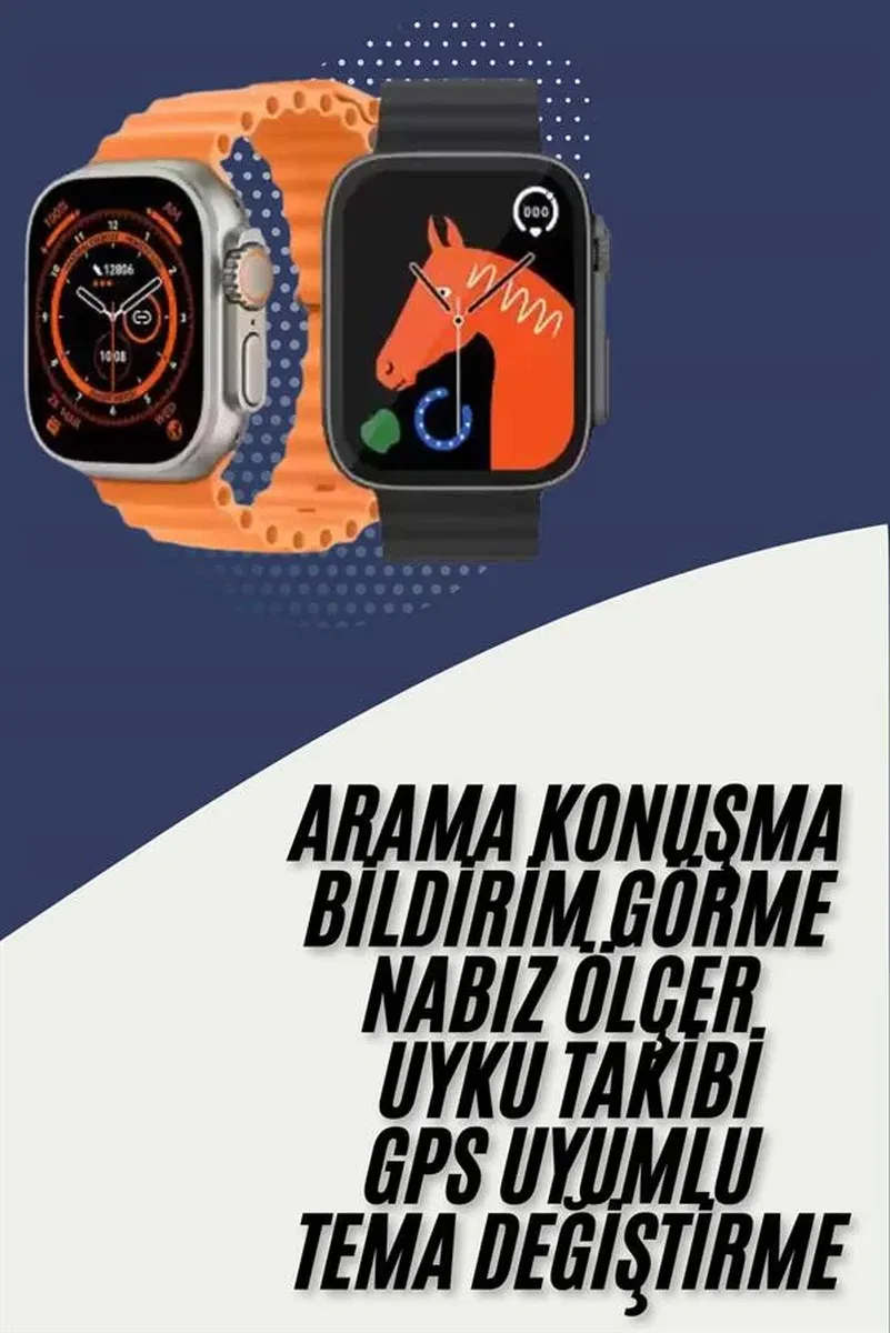 Akıllı Saat Kordon Hediyeli Güçlü Batarya Kapasiteli Titreşimli Bildirim Görme Uni