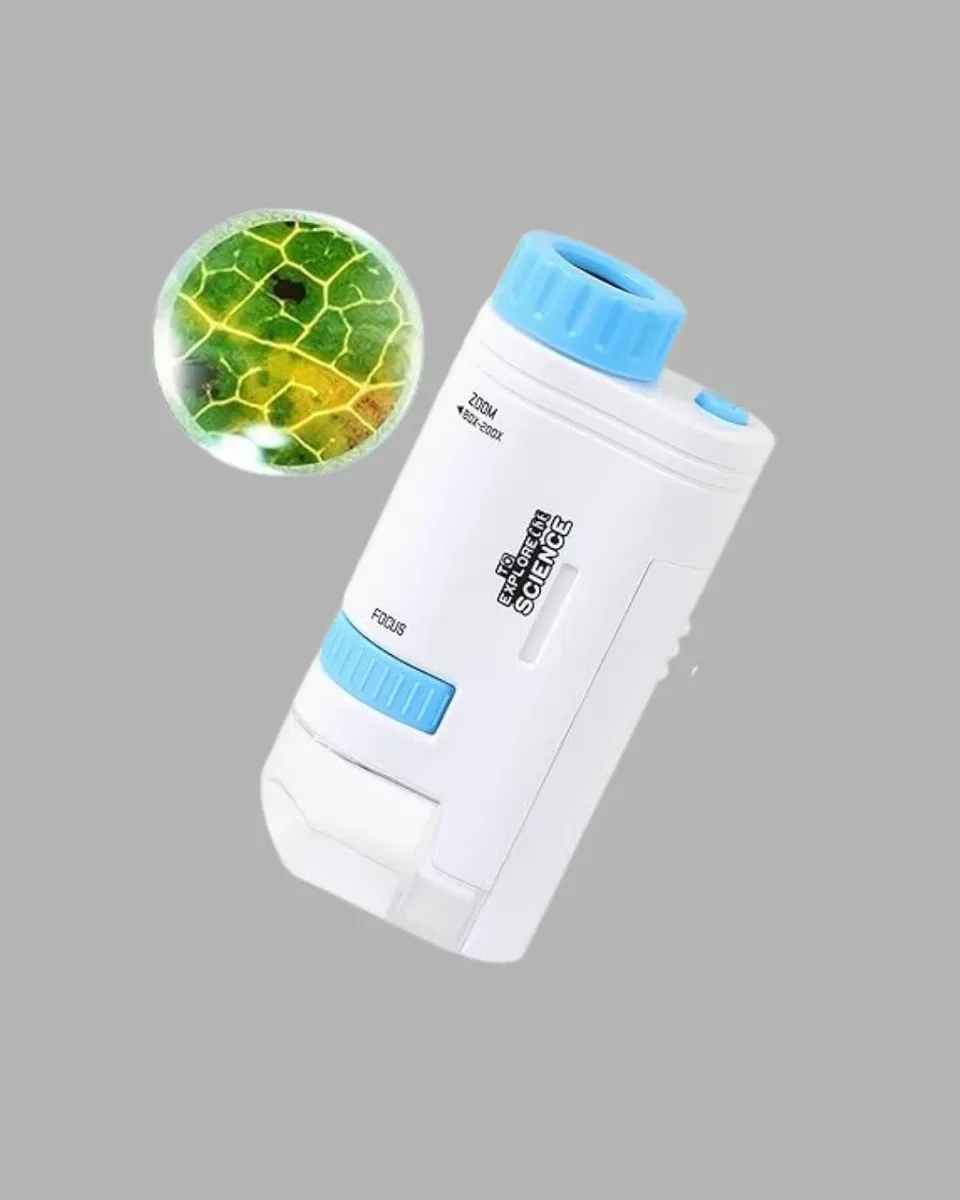 LED Işıklı Mikroskop 80X–200X Zoom Eğitici Bilim Seti ve Taşınabilir görsel 2