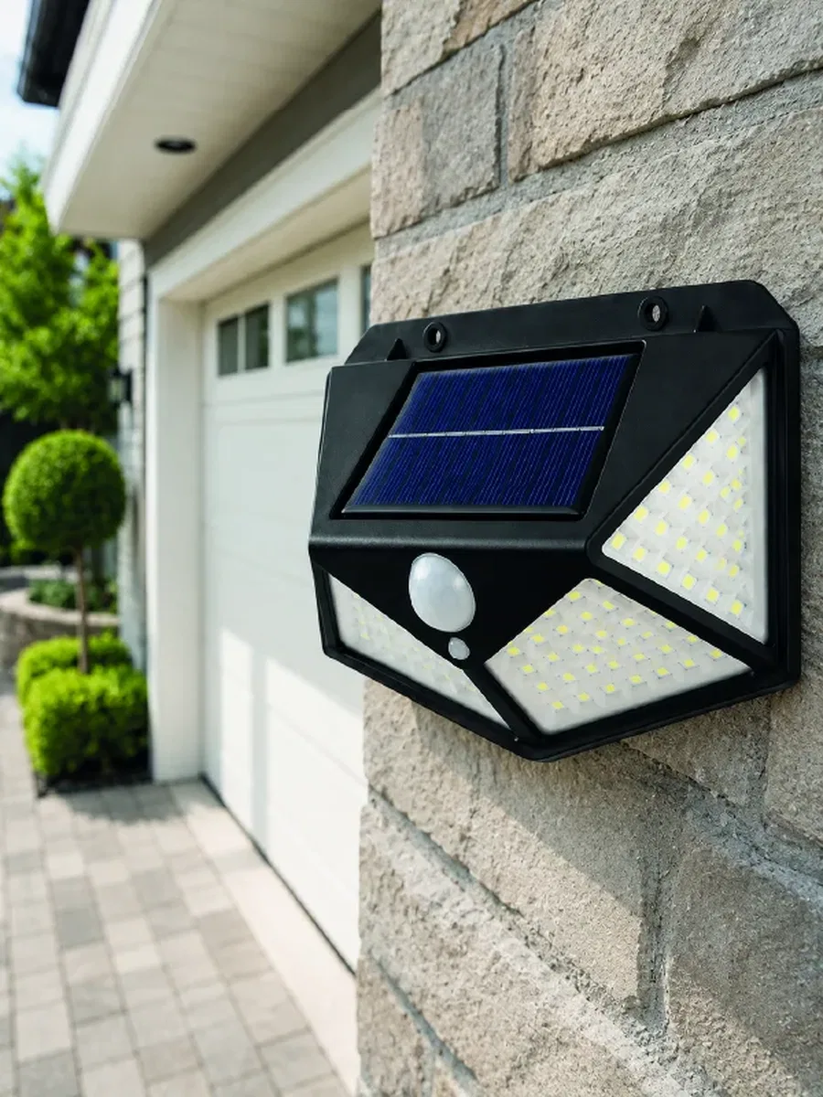 Solar LED Bahçe Aydınlatma Lambası 3 Işık Modlu Sensörlü Duvar Tipi Dış Mekan görsel 2