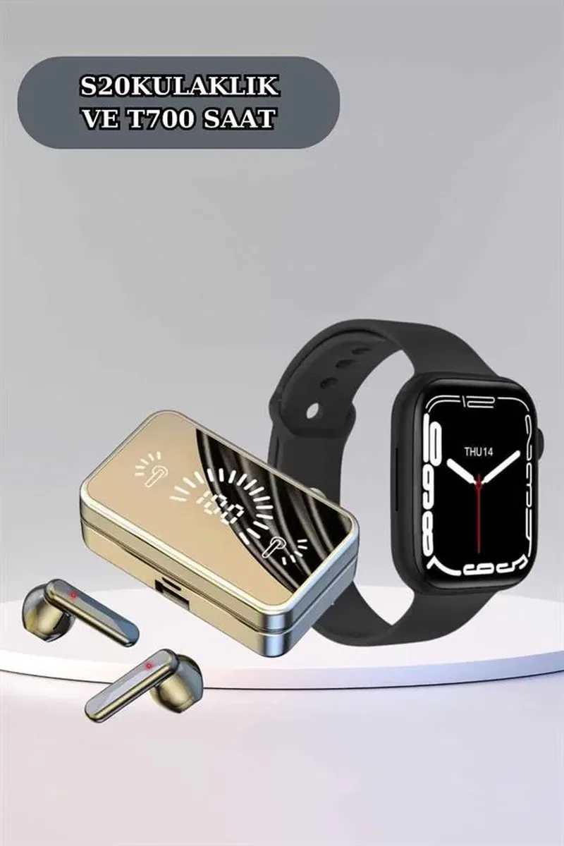 Powerbank Bluetooth Kulaklık Ve Yeni Model Akıllı Saat Seti ANC Özelliği Dokunamatik görsel 5
