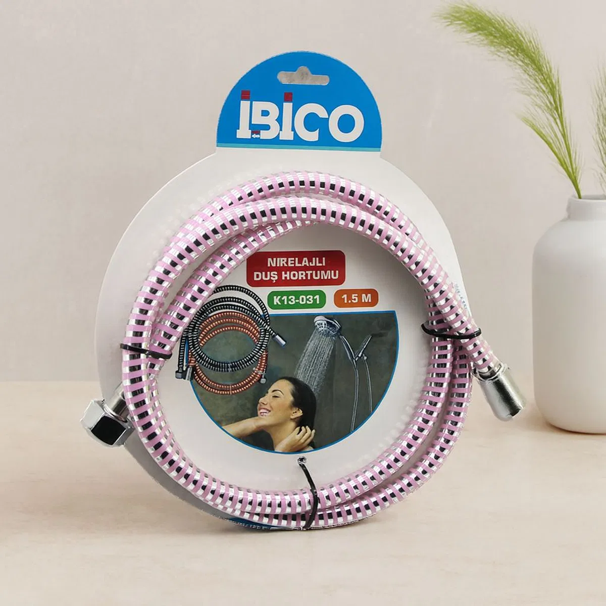 Nikelajlı Renkli Plastik Duş Hortumu 1. 5 m (Anti-Twist)