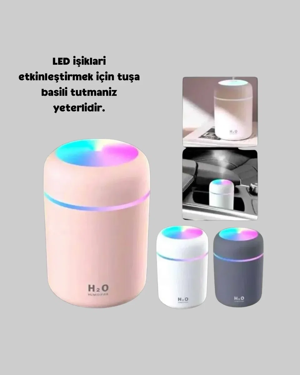 USB Bağlantılı LED Işıklı Hava Nemlendirici – Sessiz ve Kullanıcı Dostu Tasarım görsel 4