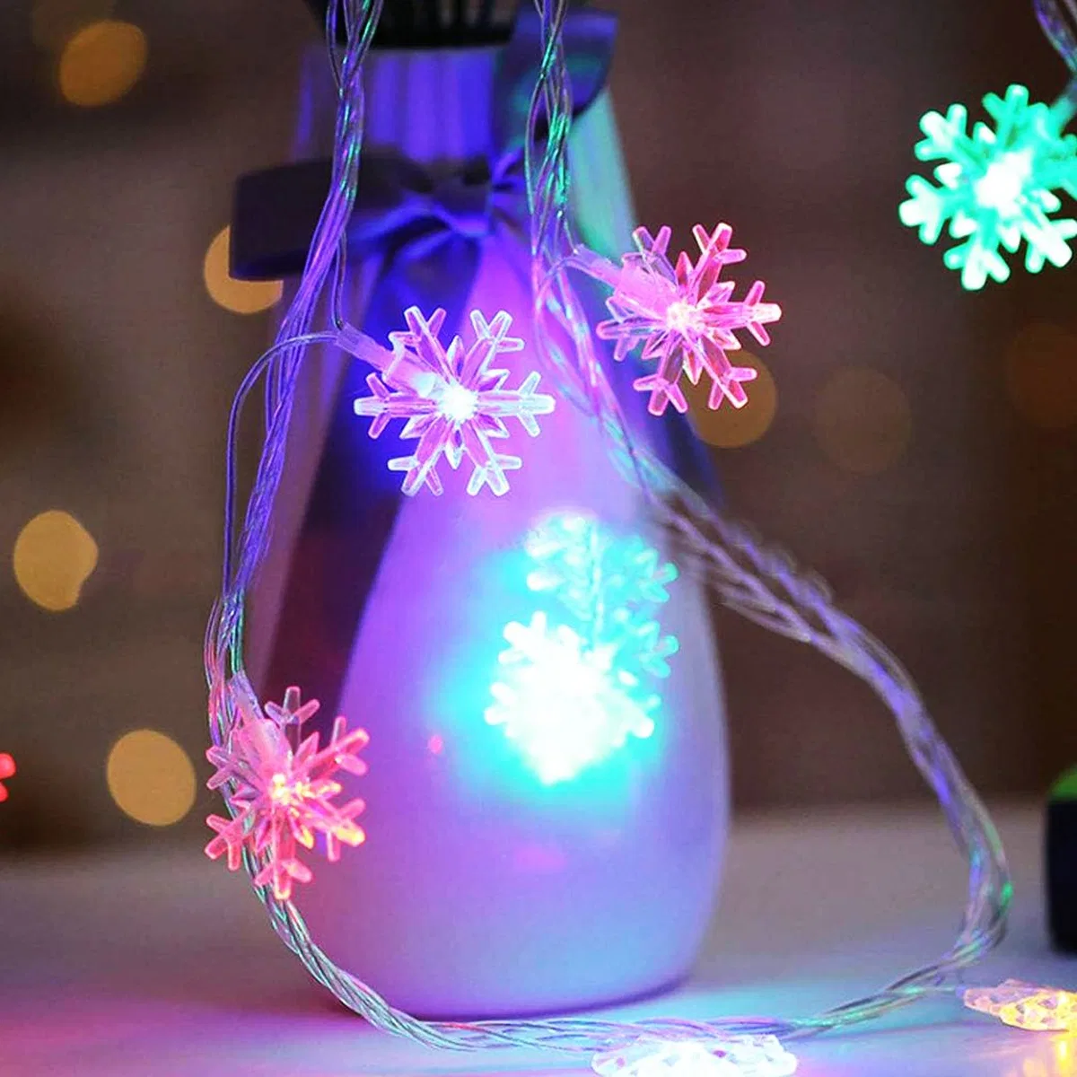 Peri LED Dekor Lambası 3m Pilli 2 Fonksiyon (Gün Işığı & Kar Tanesi) görsel 2