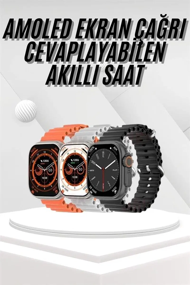 Akıllı Saat Bleutooth Bağlantılı Akıllı Saat Amoled Ekran 49 MM görsel 2