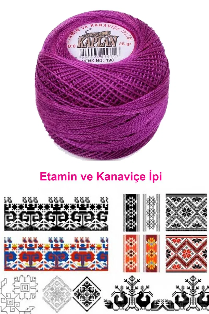 Kaplan Etamin Ve Kanaviçe İpi 8 No Kod/Renk: 498 - Royaleks görsel 2
