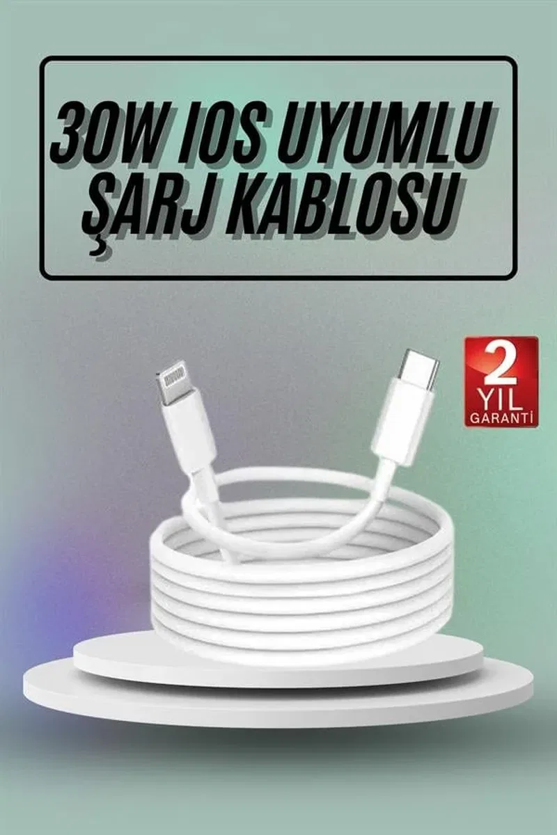 İOS Uyumlu 8 X Xs Xr 11 12 13 14/Pro Max Mini Plus Şarj Kablosu görsel 2