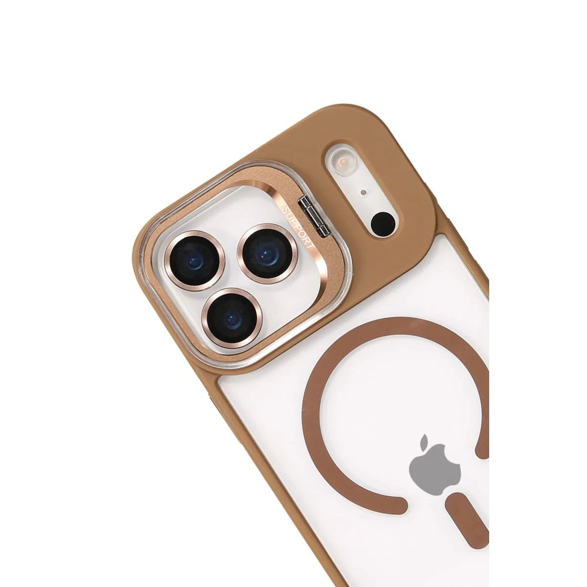 Joko Apple İphone 17 Pro Max Remim Lensli Magsafe Standlı Kapak - Kahverengi görsel 3