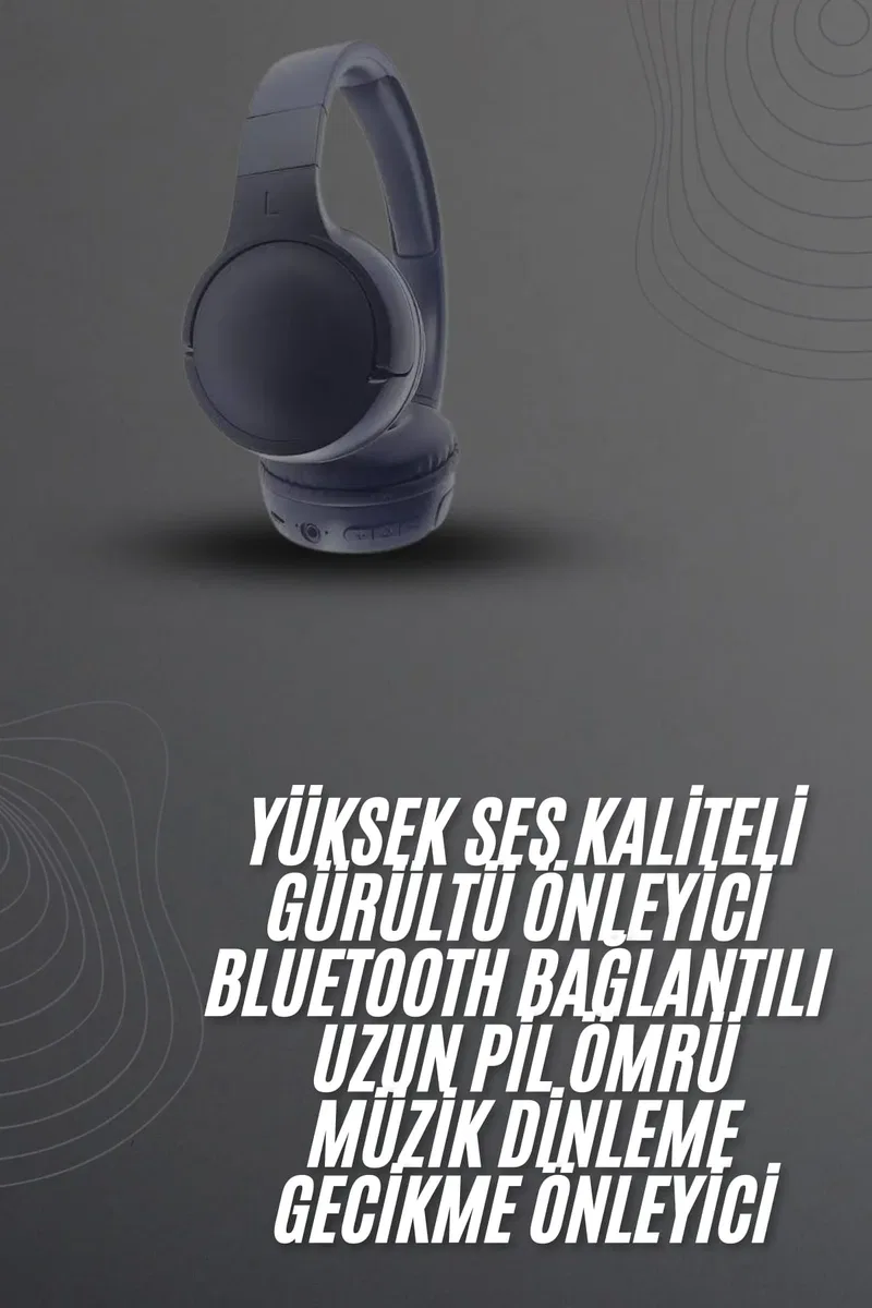 Kablosuz Bluetooth Kulaklık Kulak Üstü Ayarlanabilir Uzun Ömürlü Yeni Nesil görsel 2