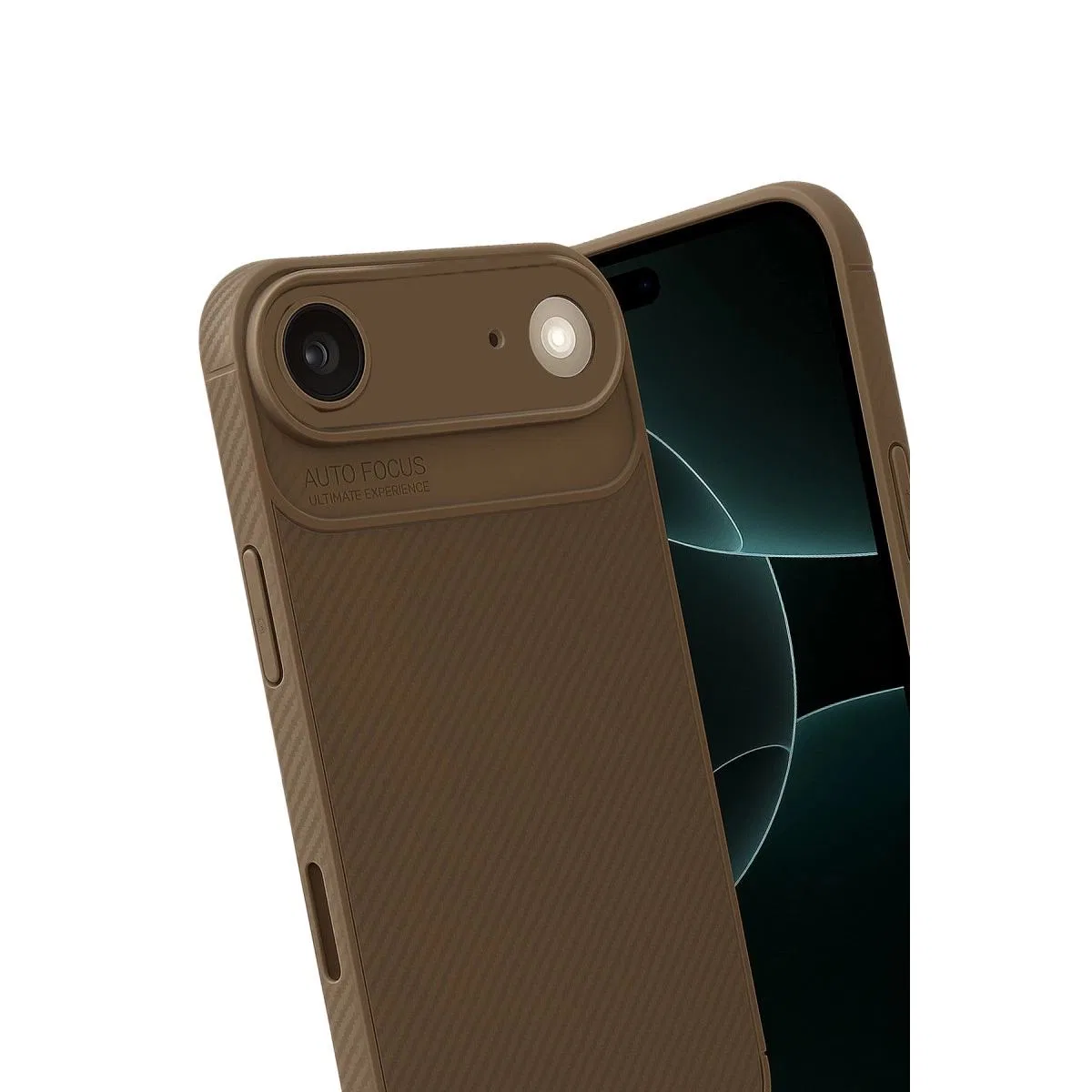 Apple İphone 17 Air Auto Focus Karbon Kapak - Kahverengi görsel 3