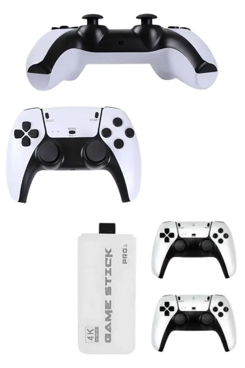 Çift Oyun Kollu 4K HD Ekran Nostaljik 20. 000 Oyunlu Beyaz Game Stick görsel 5