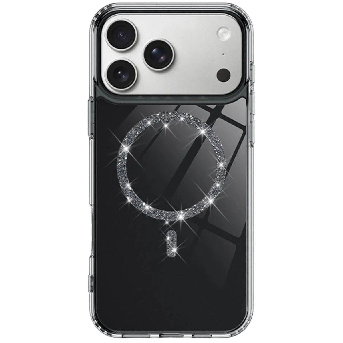Apple İphone 17 Pro Max Live Diamond Magsafe Kapak - Siyah görsel 2