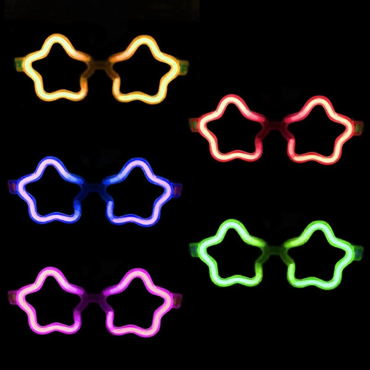 12 Adet Yıldız Glow Gözlük – Glow Partisi Ve Etkinlik İçin görsel 3