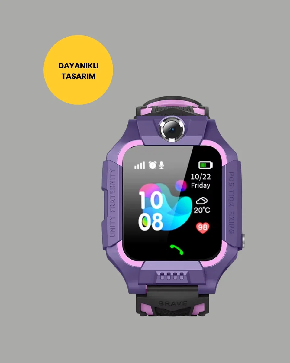 S10 Mor Akıllı Çocuk Saati görsel 2