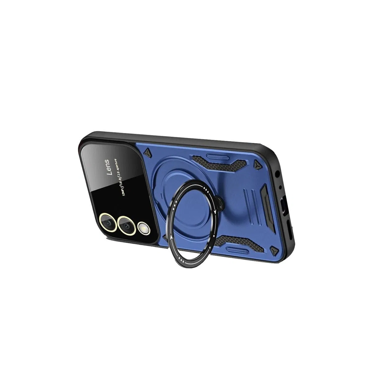 Samsung Galaxy S25 Edge Kılıf Joy Lens Standlı Kapak - Lacivert görsel 2