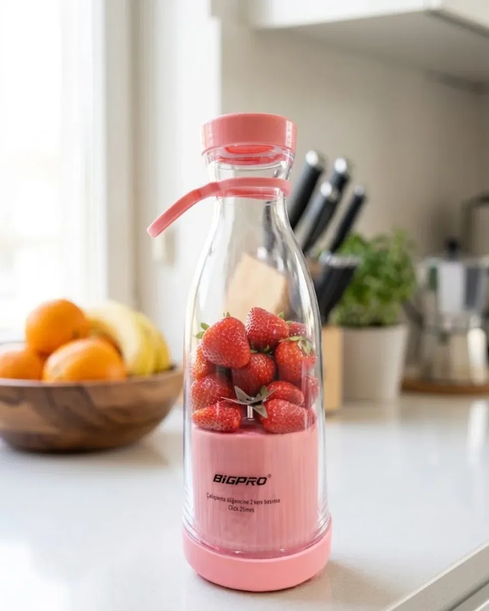 Şarjlı Taşınabilir Blender USB Kablosuz Smoothie Yapıcı Pratik Kullanım