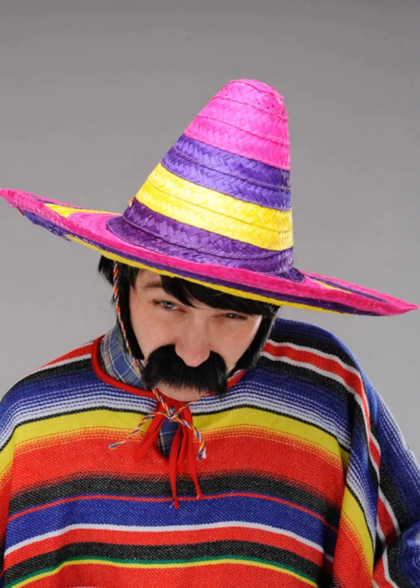 Sombrero Meksika Şapkası Renkli Örme Hasır Yetişkin Boy görsel 4