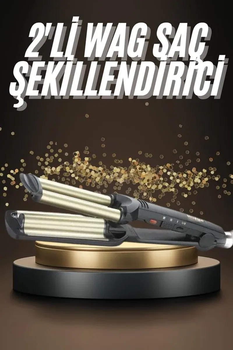İkili Wag Maşa Saç Şekillendirici Seramik Kaplama Isı Ayarlı görsel 2