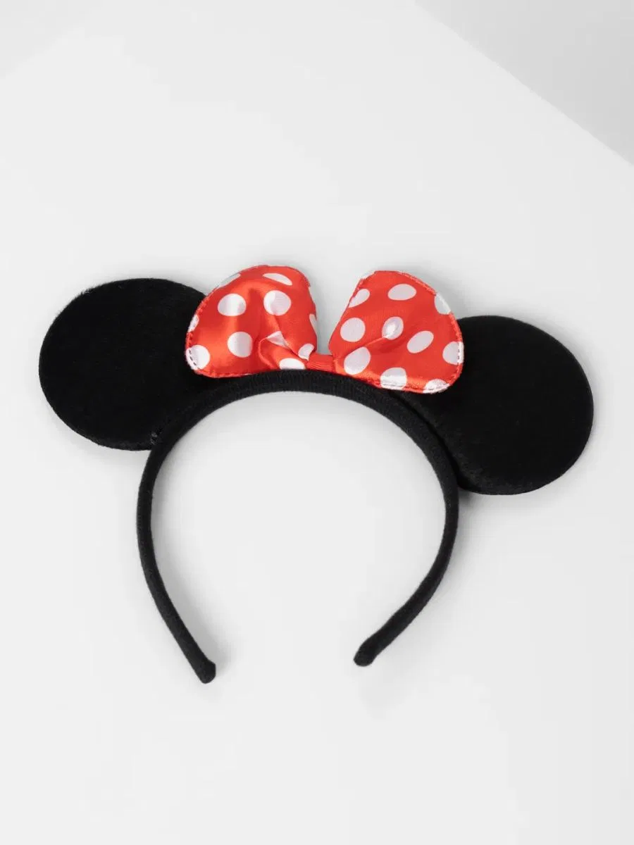 Kırmızı Fiyonklu Minnie Mouse Taç Fare Tacı Kafa Bandı görsel 3