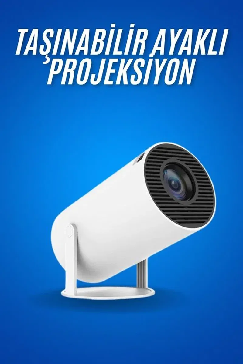 Sinema Projektörü Android HDMI USB WİFİ Ses Çıkışlı Ayaklı Projeksiyon Taşınabilir görsel 2