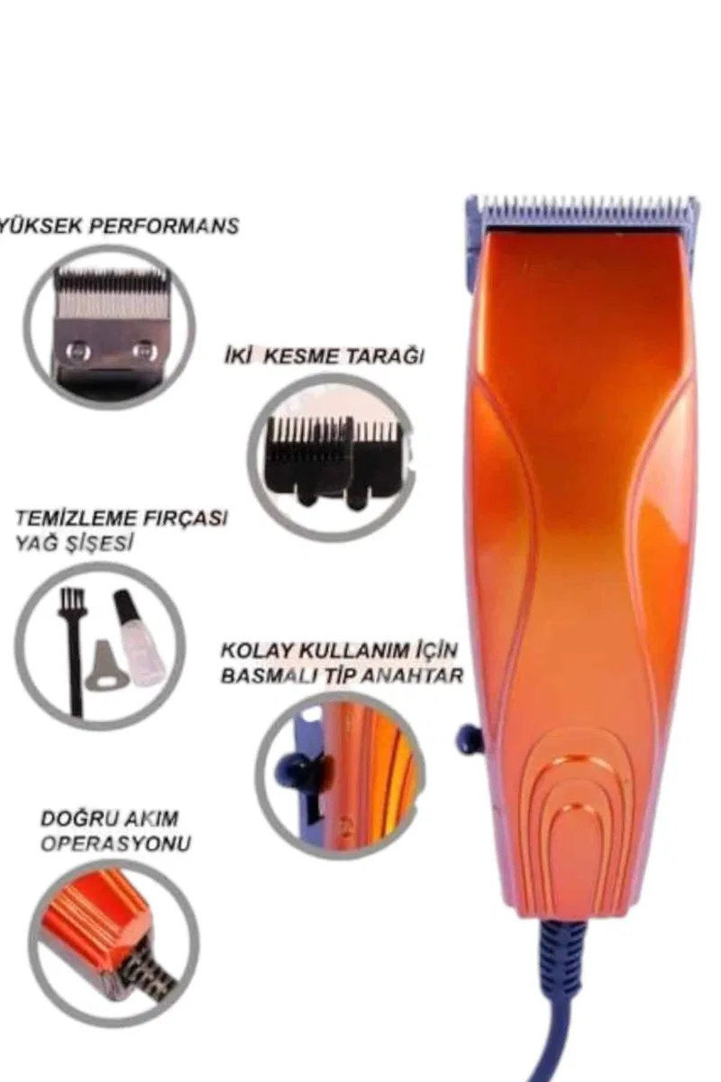 Tıraş Makinesi Uzun Ömürlü Paslanmaz Çelik Bıçaklı USB Şarj Girişli görsel 2
