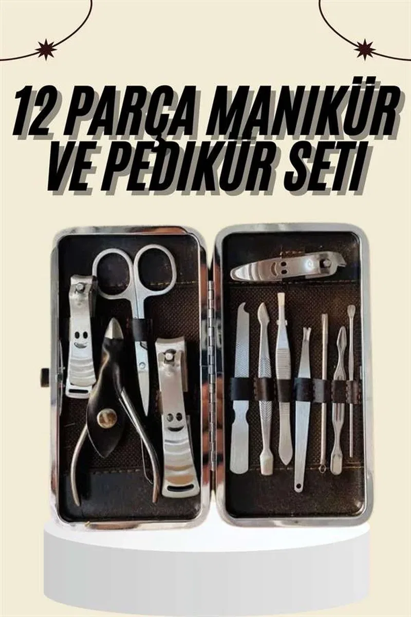 Tırnak Bakımı Tırnak Makası Profesyonel 12 Parça El Ayak Manikür Pedikür Seti görsel 2