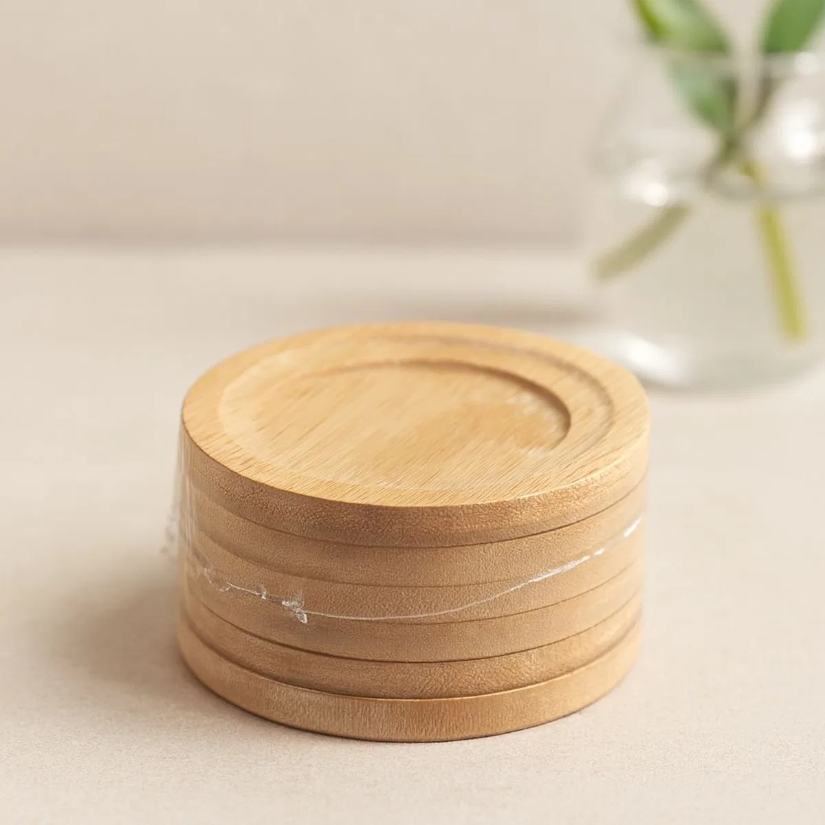 Bambu Ahşap Çay Tabağı 6'lı - 9. 7 cm