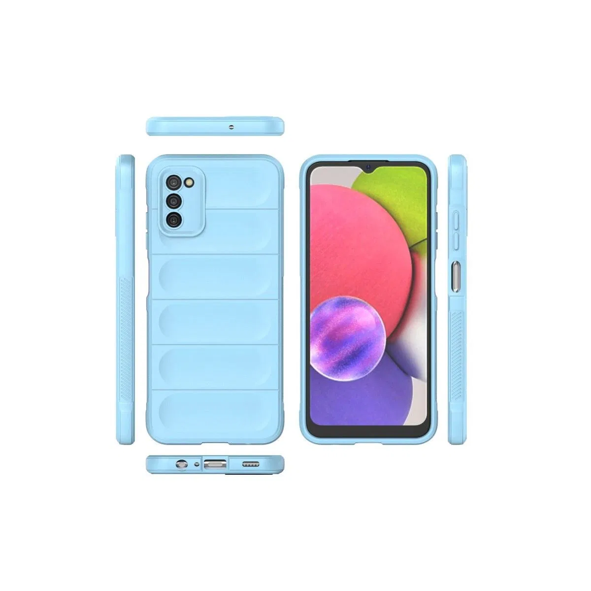Samsung Galaxy A03s Kılıf Optimum Silikon - Sky Blue görsel 3