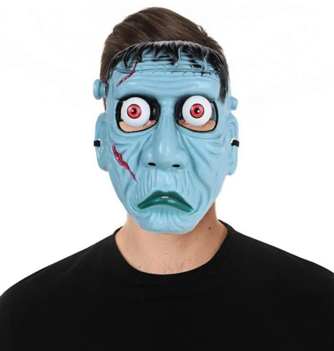 Frankenstein Temalı Sallanan Oynar Gözlü Maske görsel 3