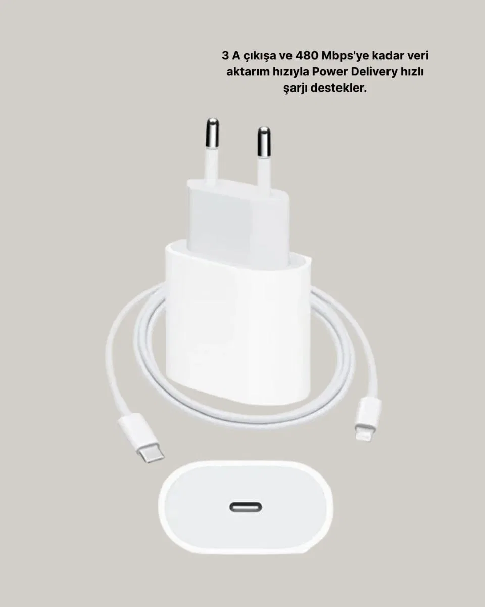 İphone Ve İpad Uyumlu 20w Güvenli Usb-c Hızlı Şarj Adaptörü görsel 4