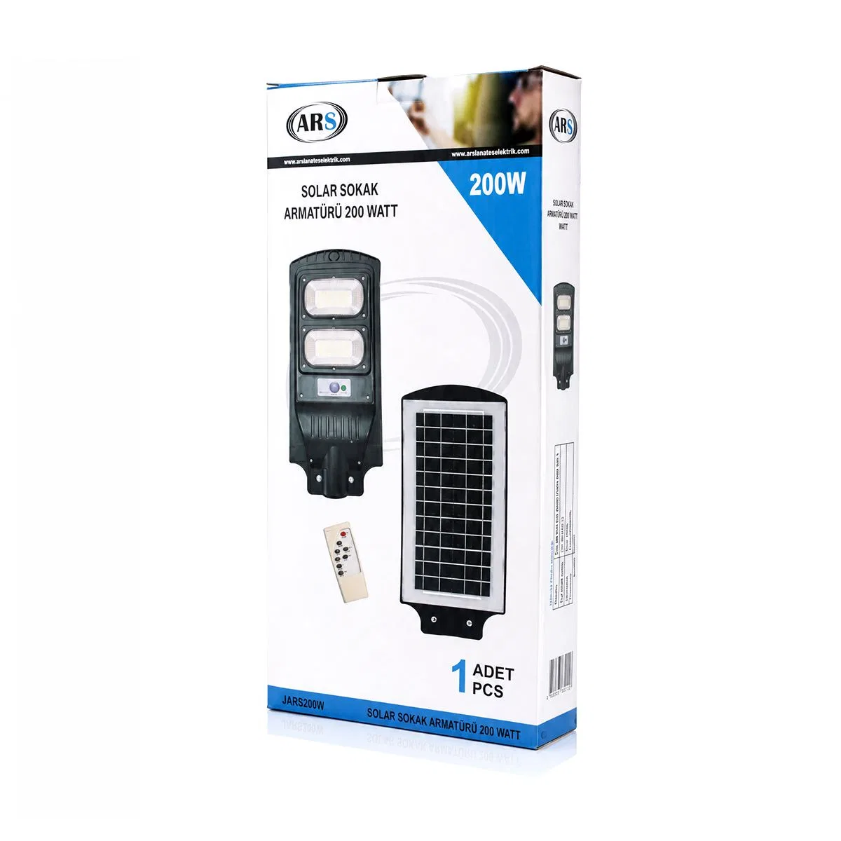 200W 6500K Sensörlü Güneş Enerjili Sokak Lambası görsel 4